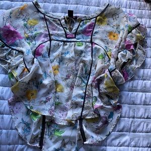 flowy floral blouse